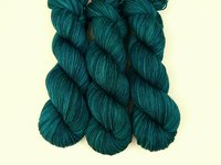 Hand Dyed Yarn, Sock Fingering Weight 4 Ply Superwash Merino Wool - Deep Sea Tonal - Indie Knitting Yarn, Blue Green Teal Handdyed Sock Yarn