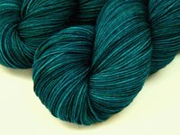Hand Dyed Yarn, Sock Fingering Weight 4 Ply Superwash Merino Wool - Deep Sea Tonal - Indie Knitting Yarn, Blue Green Teal Handdyed Sock Yarn