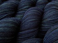 Hand Dyed Sock Yarn, Fingering Weight 4 Ply Superwash Merino Wool - Ink Tonal - Dark Blue Knitting Yarn, Navy Hand Dyed Yarn