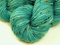 Hand Dyed Yarn, Tweed Sock Fingering Weight Superwash Merino Wool Nylon - Pool - Indie Dyer Aqua Knitting Yarn, Tonal Turquoise Yarn