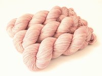 Hand Dyed Yarn, Sock Fingering Weight 4 Ply Superwash Merino Wool - Petal - Pale Pink Knitting Yarn, Tonal Semi Solid Light Rose Handdyed