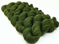 Worsted Weight Hand Dyed Yarn, 100% Superwash Merino Wool - Moss Tonal - Indie Dyer Olive Green Knitting Yarn, Soft Semi Solid Crochet Yarn