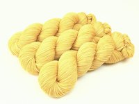 Hand Dyed Yarn, Sock Fingering Weight 4 Ply Superwash Merino Wool Yarn - Maize - Pale Gold Tonal Knitting Yarn, Soft Light Yellow Sock Yarn