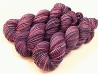 Hand Dyed Yarn, Sock Fingering Weight Superwash 100% Merino Wool - Wisteria Multi - Indie Dyed Yarn, Lavender Purple Hand Dyed Sock Yarn