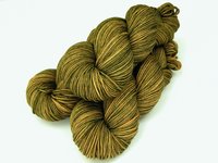 Hand Dyed Yarn, DK Weight Superwash Merino Wool - Olive Oil Tonal - Indie Dyed Yarn, Golden Green Bronze Wool Yarn, Hand Knitting Supply