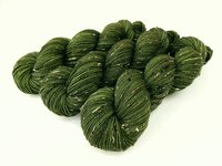 Hand Dyed Yarn, Tweed Fingering Sock Weight Superwash Merino Wool Nylon - Moss Tonal - Indie Dyer Knitting Yarn, Olive Green Tweedy Yarn