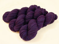 Hand Dyed Yarn, Sport Weight Superwash Merino Wool - Blackberry Tonal - Deep Purple Indie Dyer Knitting Yarn, Semi Solid Heavier Sock Yarn