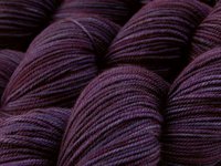 Hand Dyed Yarn, Sport Weight Superwash Merino Wool - Blackberry Tonal - Deep Purple Indie Dyer Knitting Yarn, Semi Solid Heavier Sock Yarn