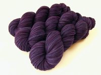 Hand Dyed Yarn, Fingering Sock Weight Superwash Merino Wool - Blackberry Tonal - Indie Knitting Yarn, Deep Purple Sock Yarn, Weaving Supply