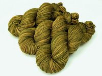 Hand Dyed Yarn, DK Weight Superwash Merino Wool - Olive Oil Tonal - Indie Dyed Yarn, Golden Green Bronze Wool Yarn, Hand Knitting Supply