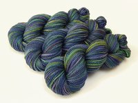 Bulky Hand Dyed Yarn, 100% Superwash Merino Wool - Ink Multi - Indie Dyer Thick Blue Green Purple Yarn, Navy Multicolor Chunky Knitting Yarn