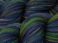 Bulky Hand Dyed Yarn, 100% Superwash Merino Wool - Ink Multi - Indie Dyer Thick Blue Green Purple Yarn, Navy Multicolor Chunky Knitting Yarn