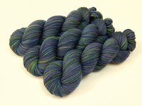 Hand Dyed Yarn, Sport Weight Superwash Merino Wool - Ink Multi - Blue Green Purple Indie Dyer Knitting Yarn, Multicolor Heavier Sock Yarn