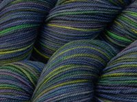 Hand Dyed Yarn, Sport Weight Superwash Merino Wool - Ink Multi - Blue Green Purple Indie Dyer Knitting Yarn, Multicolor Heavier Sock Yarn