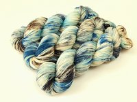 Hand Dyed Yarn, Fingering Sock Weight 4 Ply Superwash Merino Wool - Potluck Blues - Indie Dyer Winter Colors Blue White Aqua Knitting Yarn