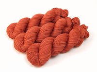 Hand Dyed Sock Yarn, Fingering Weight 4 Ply Superwash Merino Wool - Cinnabar - Indie Dyer Knitting Yarn, Tonal Tomato Red Hand Dyed Yarn