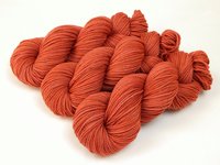 Worsted Weight Hand Dyed Yarn, 100% Superwash Merino Wool - Cinnabar - Indie Dyer Red-Orange Knitting Yarn, Soft Semi Solid Crochet Yarn