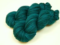 Hand Dyed Yarn, DK Weight Superwash Merino Wool - Deep Sea Tonal - Teal Indie Dyer Yarn, Vibrant Saturated Blue Green Knitting Crochet Yarn