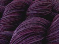 Hand Dyed Yarn, DK Weight Superwash Merino Wool - Blackberry Tonal - Indie Dyer Semi Solid Deep Purple Yarn, Crochet Knitting Yarn