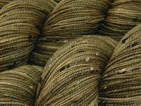 Hand Dyed Yarn, Tweed Fingering Sock Weight Superwash Merino Wool Nylon - Driftwood - Indie Dyer Knitting Yarn, Khaki Tan Tweedy Yarn
