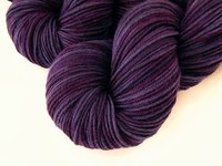 Hand Dyed Yarn, DK Weight Superwash Merino Wool - Blackberry Tonal - Indie Dyer Semi Solid Deep Purple Yarn, Crochet Knitting Yarn