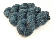 Hand Dyed Yarn, DK Weight Superwash Merino Wool - Denim - Indie Dyer Slate Blue Knitting Yarn, Tonal Handdyed DK Yarn