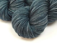 Hand Dyed Yarn, DK Weight Superwash Merino Wool - Denim - Indie Dyer Slate Blue Knitting Yarn, Tonal Handdyed DK Yarn