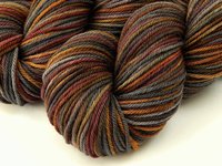 Hand Dyed Worsted Weight Yarn, Superwash Merino Wool - Agate - Earthtones Hand Dyed Yarn, Indie Dyer Knitting Yarn Skein, Grey Brown Gold