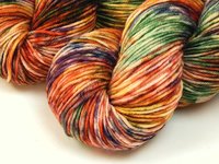 Hand Dyed Yarn, DK Weight Superwash Merino Wool - Potluck Crayons - Colorful Off White Rainbow Speckled Splashed Indie Dyed Knitting Yarn