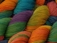 Hand Dyed Yarn, Sock Fingering Weight Superwash Merino Wool - Potluck Rainbow - Bright Colorful Knitting Yarn, Indie Dyer Sock Yarn