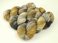 Worsted Weight Hand Dyed Yarn, 100% Superwash Merino Wool - Potluck Greys & Browns - Indie Dyer OOAK Crochet Knitting Yarn, Gray Gold Tan