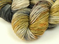 Worsted Weight Hand Dyed Yarn, 100% Superwash Merino Wool - Potluck Greys & Browns - Indie Dyer OOAK Crochet Knitting Yarn, Gray Gold Tan
