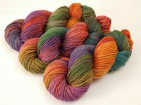 Worsted Weight Hand Dyed Yarn - 100% Superwash Merino Wool - Potluck Rainbow - Indie Dyer OOAK Knitting Crochet Yarn, Deep Rich Colors