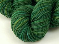 Hand Dyed Yarn, Worsted Weight Superwash 100% Merino Wool - Forest Multi - Multicolor Green Indie Dyer Knitting Yarn, Ready to Ship