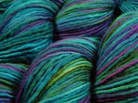 Hand Dyed Yarn, DK Weight Superwash Merino Wool - Aegean Multi - Indie Dyer Soft Single Ply Knitting Yarn, Turquoise Blue Green Knitter Gift