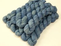 Mini Skeins, Hand Dyed Yarn, Sock Fingeirng Weight 4 Ply Superwash Merino Wool - Bluebird - Tonal Blue Indie Dyer Yarns