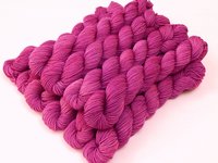 Sock Yarn Mini Skeins, Hand Dyed Yarn, Fingering Weight 4 Ply Superwash Merino Wool - Orchid - Tonal Magenta Purple
