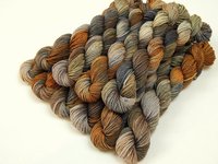 Hand Dyed Yarn 20g Mini Skeins, Sock Fingering Weight, 4 Ply Superwash Merino Wool - Potluck Greys & Browns - Earthy Multicolor Indie Dyer Yarn