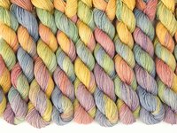 Hand Dyed Yarn 20g Mini Skeins, Sock Fingering Weight, 4 Ply Superwash Merino Wool - Potluck Pastels - Multicolor Lavender Blue Green Yellow Pink, Indie Dyer Yarn