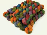 Hand Dyed Yarn 20g Mini Skeins, Sock Fingering Weight, 4 Ply Superwash Merino Wool - Potluck Rainbow - Multicolor Jeweltone Indie Dyer Yarn