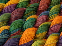 Hand Dyed Yarn 20g Mini Skeins, Sock Fingering Weight, 4 Ply Superwash Merino Wool - Potluck Rainbow - Multicolor Jeweltone Indie Dyer Yarn