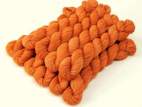 Hand Dyed Sock Yarn Mini Skeins, Sock Fingering Weight 4 Ply Superwash Merino Wool - Tigerlily - Indie Knitting Skein, Orange Fall Autumn Yarn