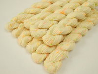 Sock Yarn Mini Skeins, Fingering Weight Superwash Merino Wool & Nylon - NEON TWEED UNDYED - Natural Cream Off White Knitting Yarn with Neon-Colored Tweedy Neps