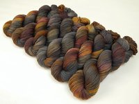 Hand Dyed Yarn, Fingering Sock Weight 4 Ply Superwash Merino Wool - Agate - Indie Dyer Gray Brown Gold Knitting Yarn, Earthy Multicolor