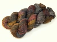 Hand Dyed Yarn, Fingering Sock Weight 4 Ply Superwash Merino Wool - Agate - Indie Dyer Gray Brown Gold Knitting Yarn, Earthy Multicolor