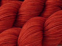 Hand Dyed Sock Yarn, Fingering Weight 4 Ply Superwash Merino Wool - Cinnabar - Indie Dyer Knitting Yarn, Tonal Tomato Red Hand Dyed Yarn