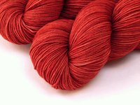 Hand Dyed Sock Yarn, Fingering Weight 4 Ply Superwash Merino Wool - Cinnabar - Indie Dyer Knitting Yarn, Tonal Tomato Red Hand Dyed Yarn