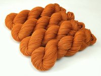 Hand Dyed Yarn, Sock Weight 4 Ply Superwash Merino Wool Yarn - Copper - Orange Tonal Knitting Yarn, Autumn Fingering Weight Sock Yarn
