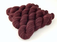 Hand Dyed Yarn, Semi Solid Sock Yarn, 4 Ply Superwash Merino Wool - Damson Plum - Indie Dyed Knitting Yarn, Tonal Fingering Weight Yarn