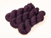Hand Dyed Yarn, Sock Fingering Weight, 4 Ply Superwash Merino Wool - Eggplant - Indie Dyed Knitting Yarn, Tonal Dark Purple Yarn